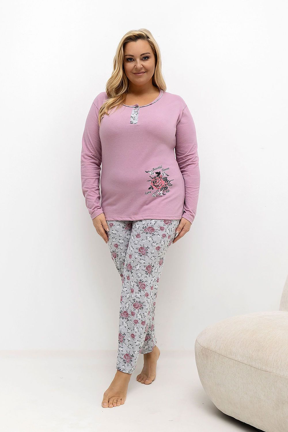  Pigiama Taglie Forti model 221188 Forever Pink 