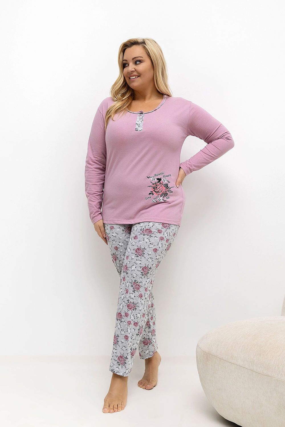  Pigiama Taglie Forti model 221188 Forever Pink 